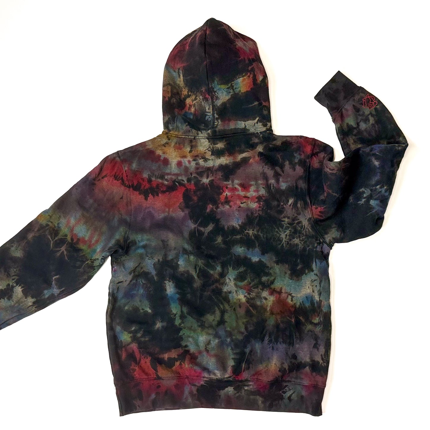 Black multi color tie dye hoodie (One of a Kind)