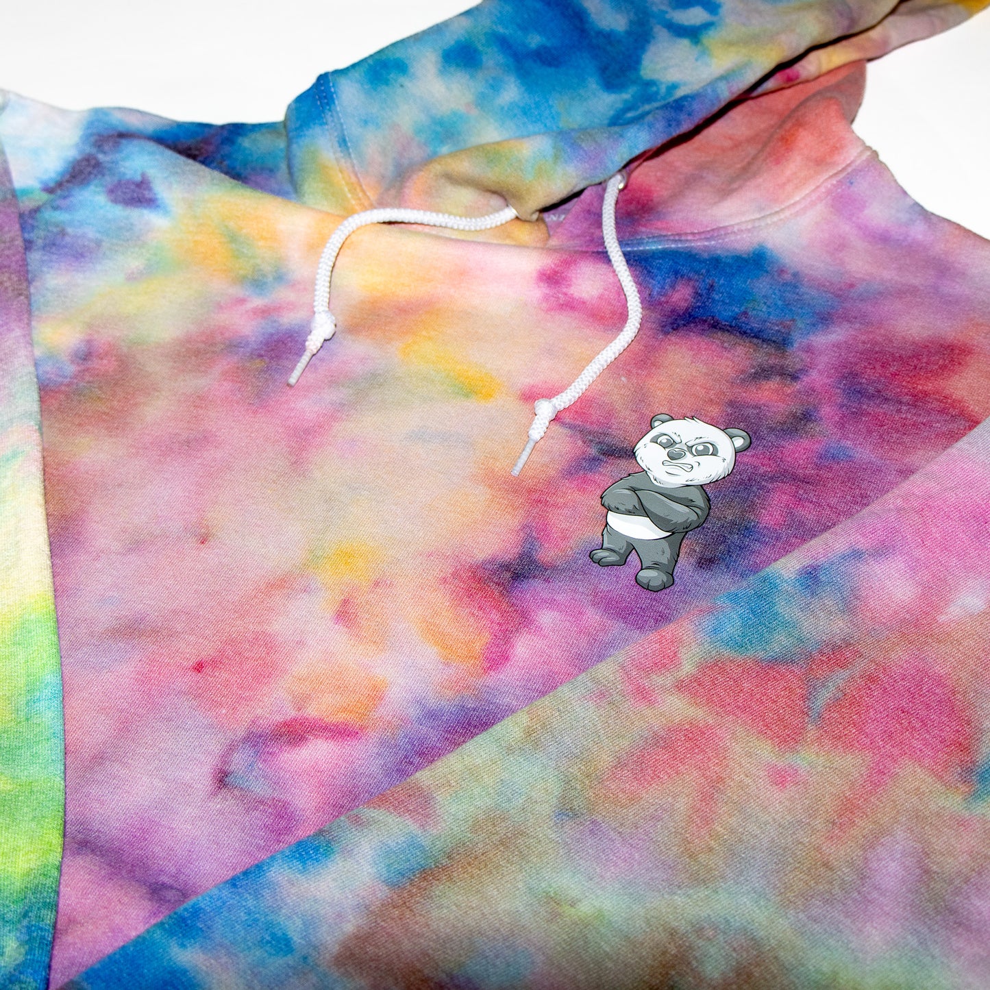 Cozy Multi-Colored Team Panda Hoodie (Tie dye)