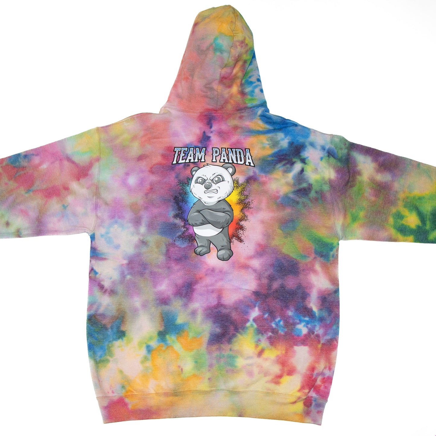 Cozy Multi-Colored Team Panda Hoodie (Tie dye)