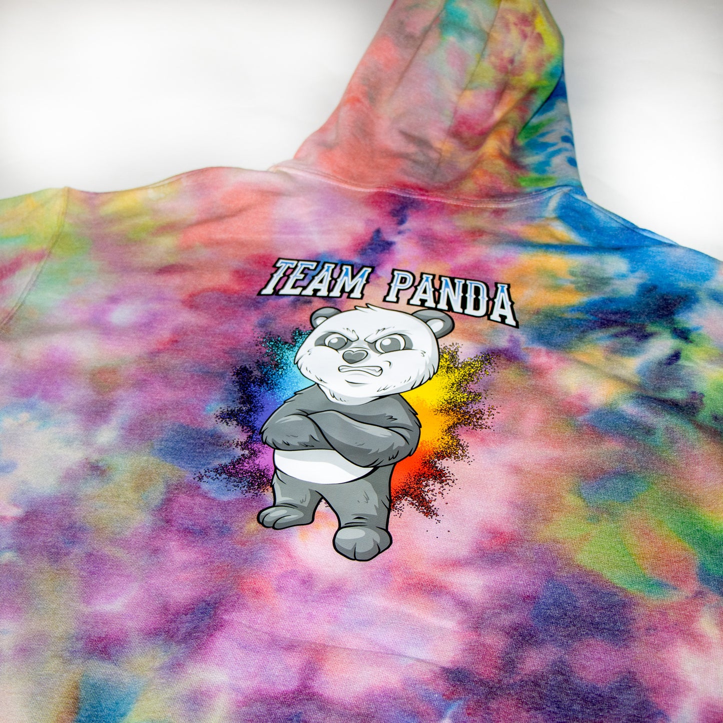 Cozy Multi-Colored Team Panda Hoodie (Tie dye)