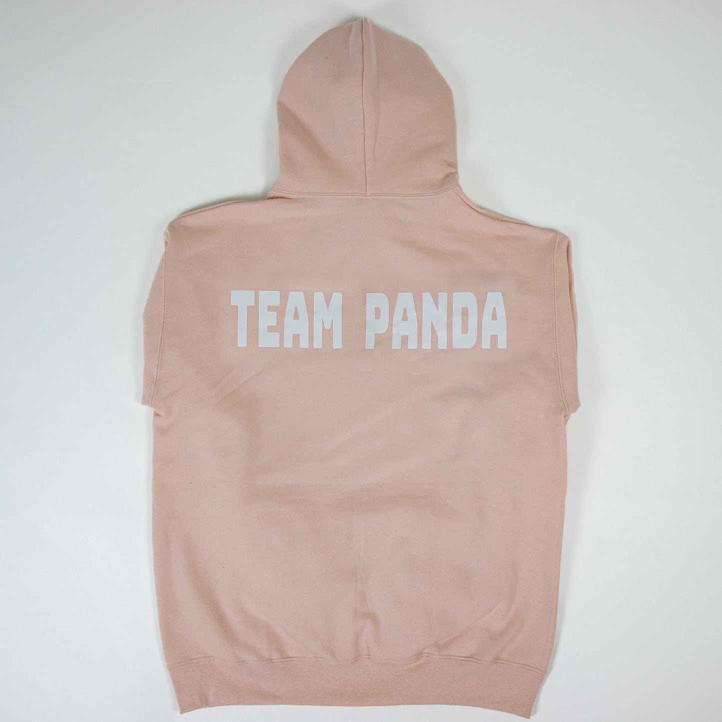 3D Puff Tired Panda Logo Hoodie (Light Rose Gold)