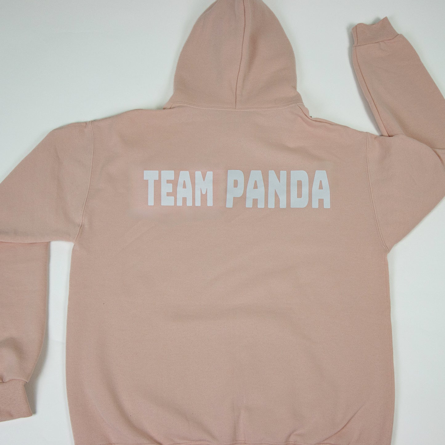 3D Puff Tired Panda Logo Hoodie (Light Rose Gold)