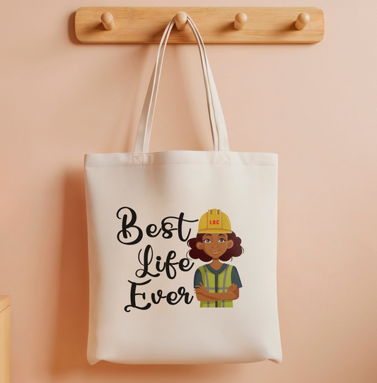 Canvas Tote Bag - Best Life Ever (girl2) JW