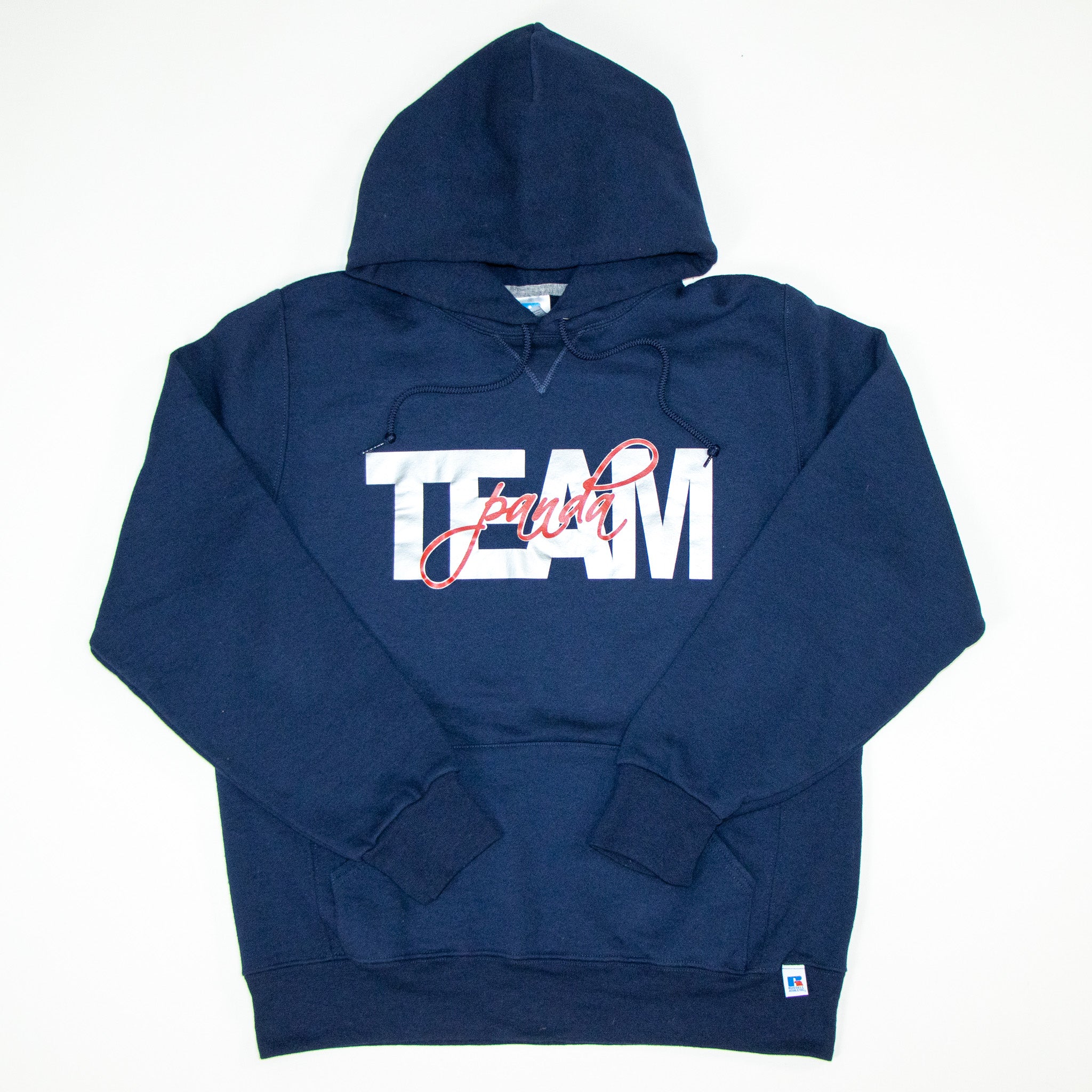 Silver Grey and Red Team Panda Hoodie Navy Blue Sweet