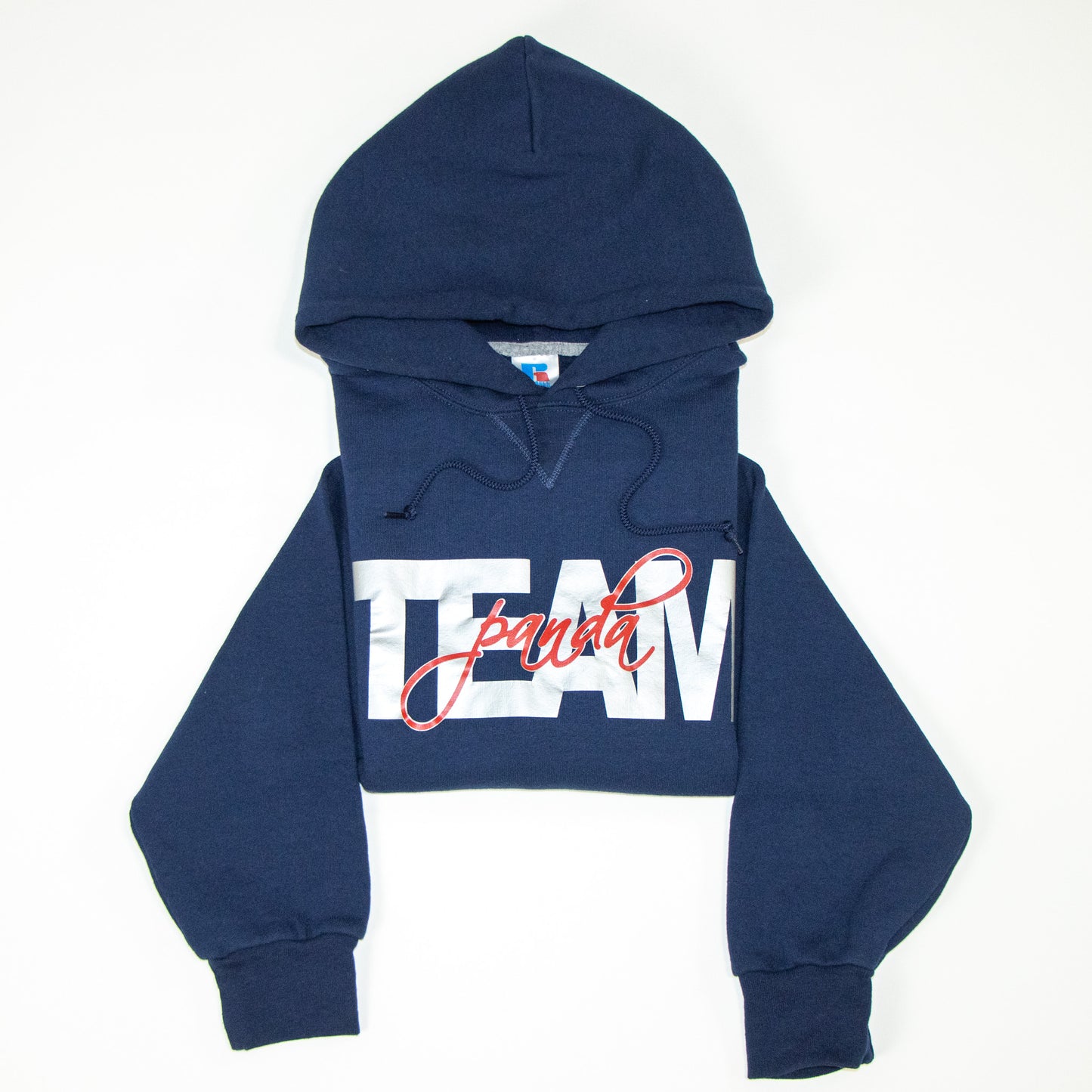 Silver Grey and Red Team Panda Hoodie (Navy Blue)