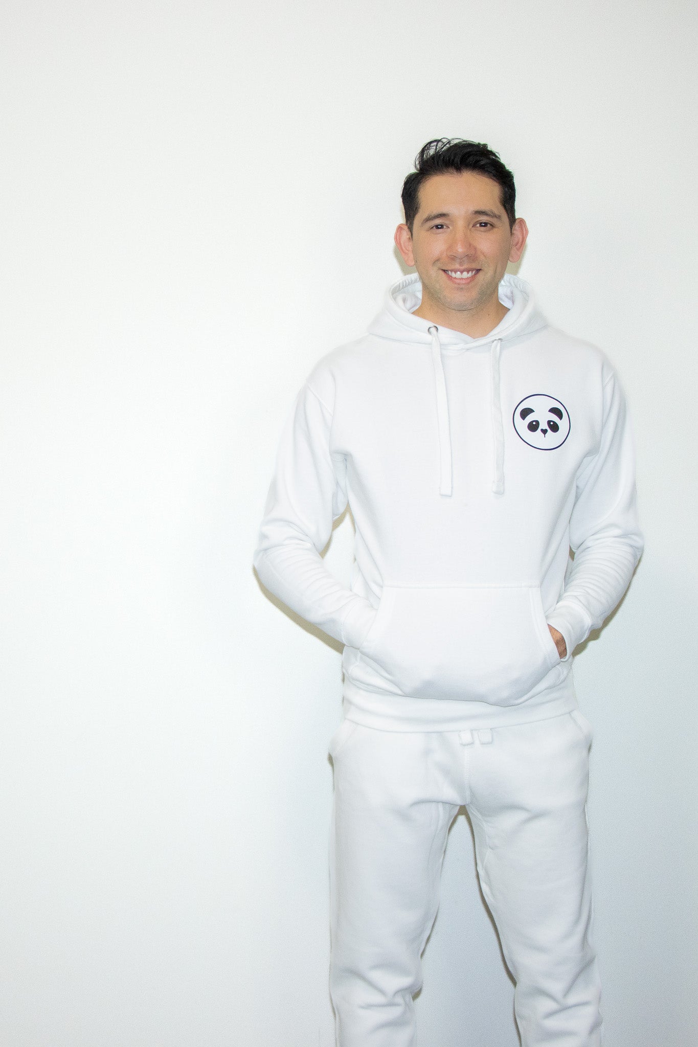 White Panda logo pullover sweater