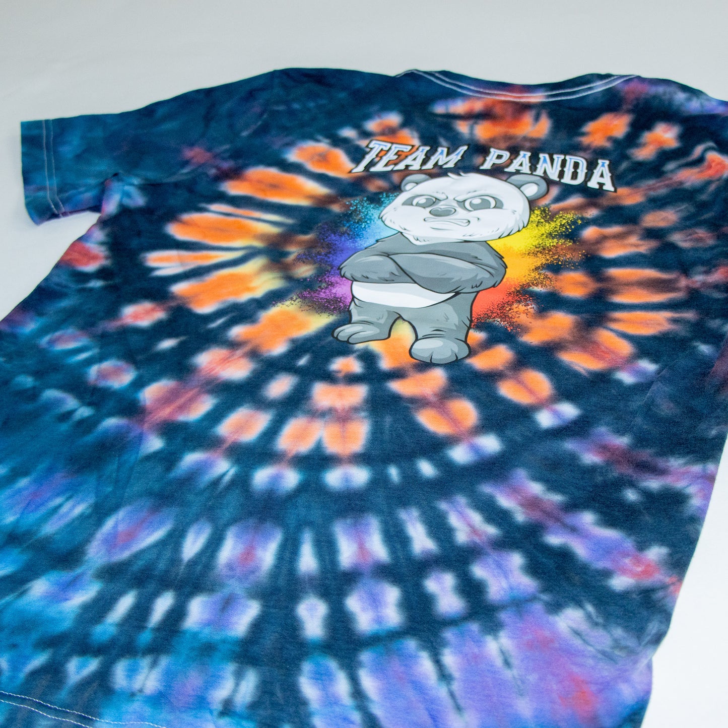 Dark Rainbow Tie Dye - Team Panda Short sleeve t-shirt