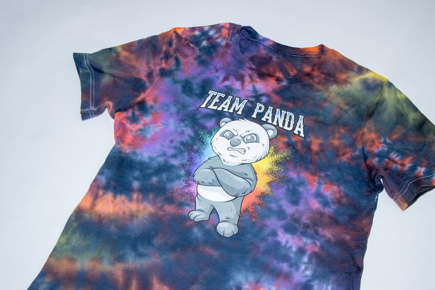 Dark Rainbow Cloud Tie Dye - Team Panda Short sleeve t-shirt