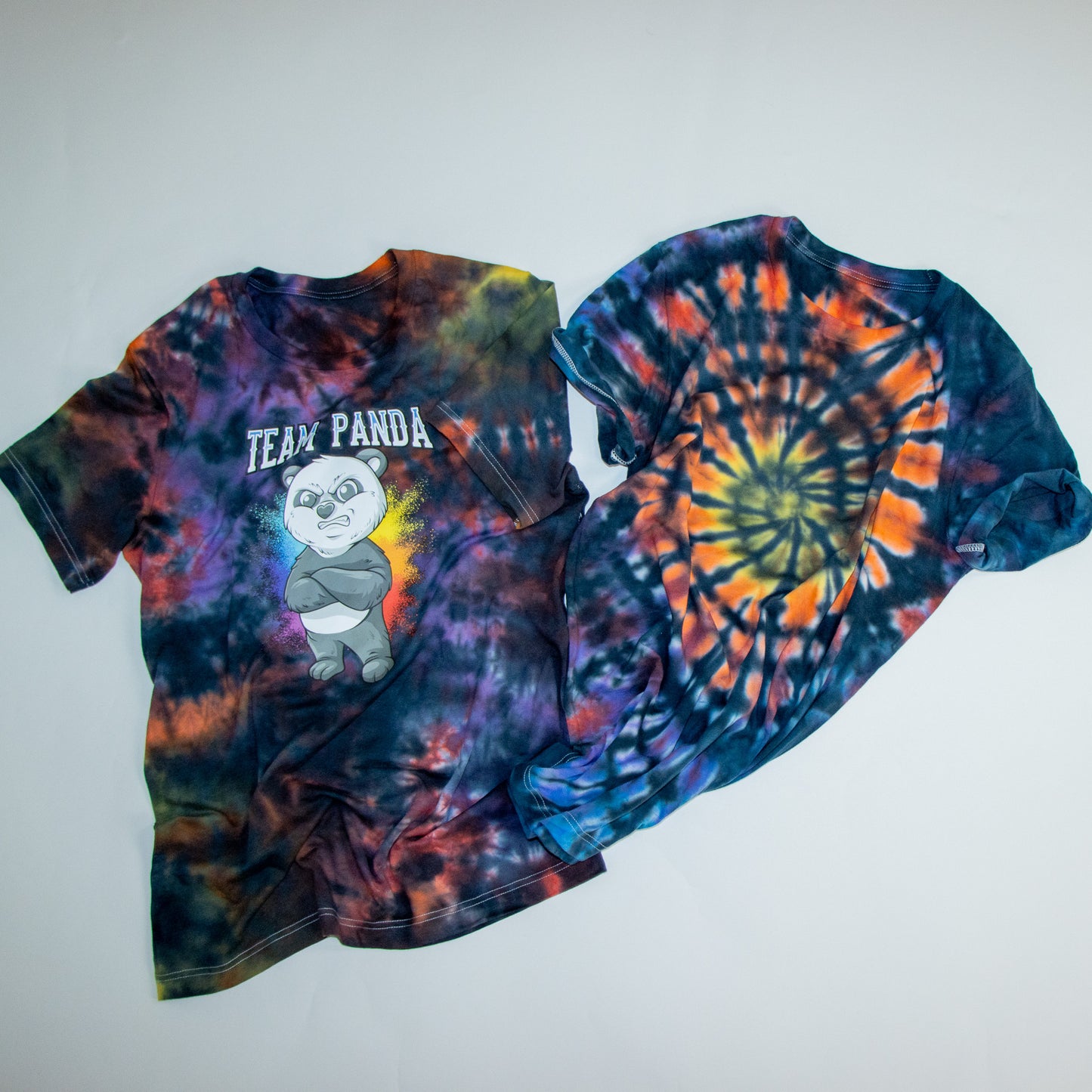 Dark Rainbow Cloud Tie Dye - Team Panda Short sleeve t-shirt