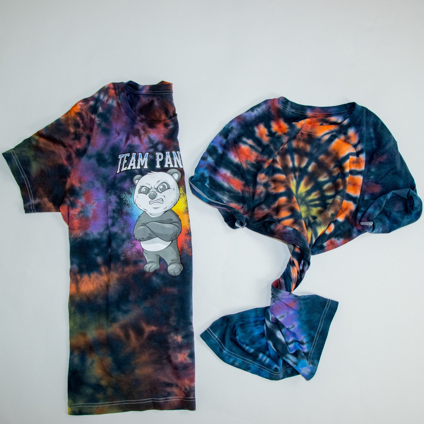 Dark Rainbow Tie Dye - Team Panda Short sleeve t-shirt