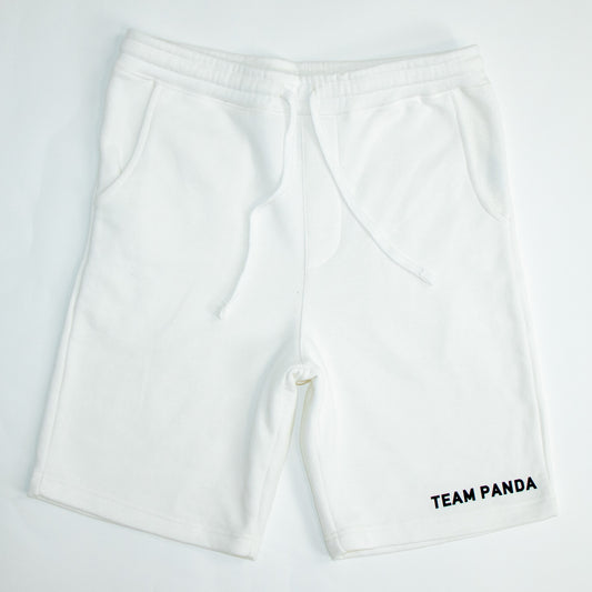 White Team Panda Shorts (Block Logo)