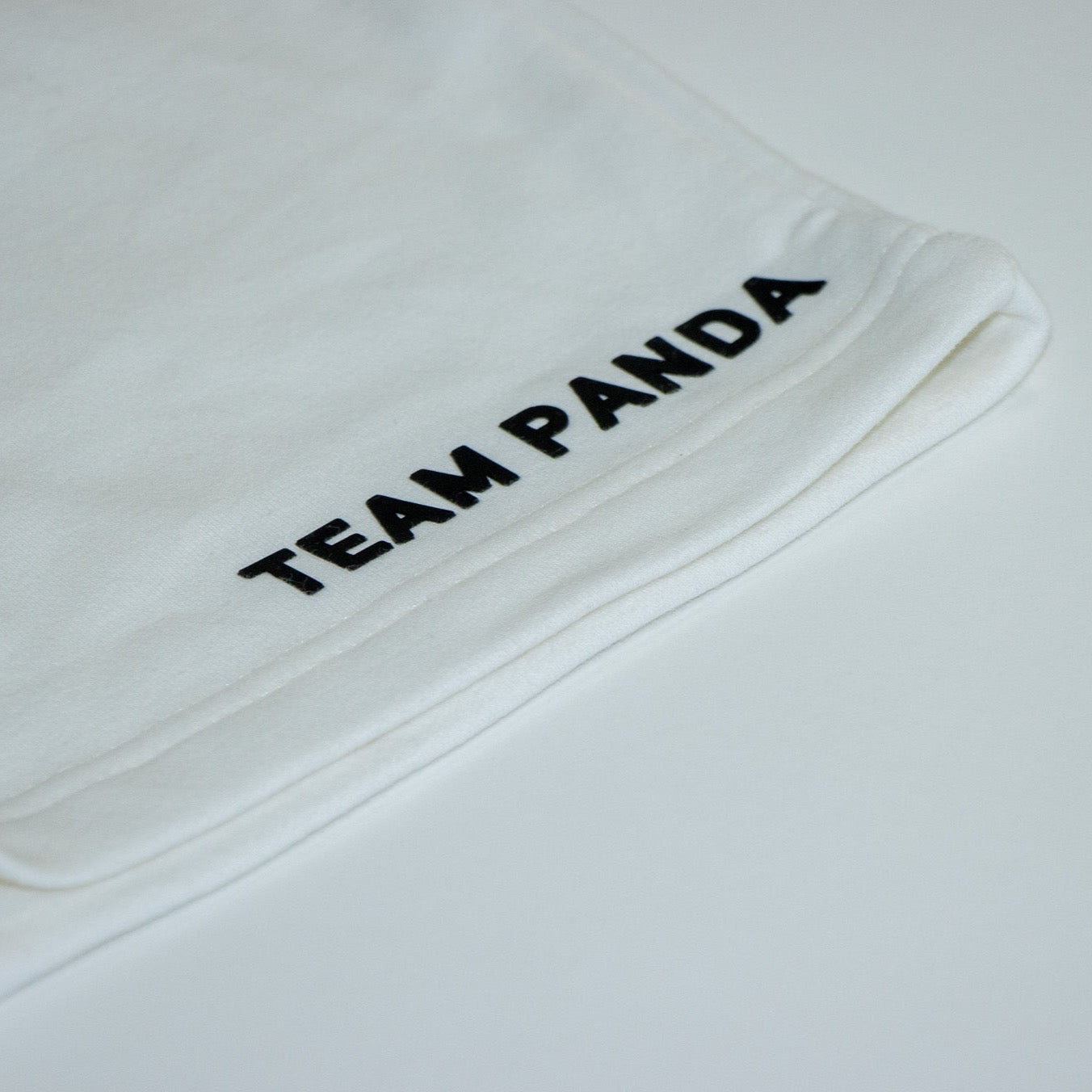 White Team Panda Shorts (Block Logo)