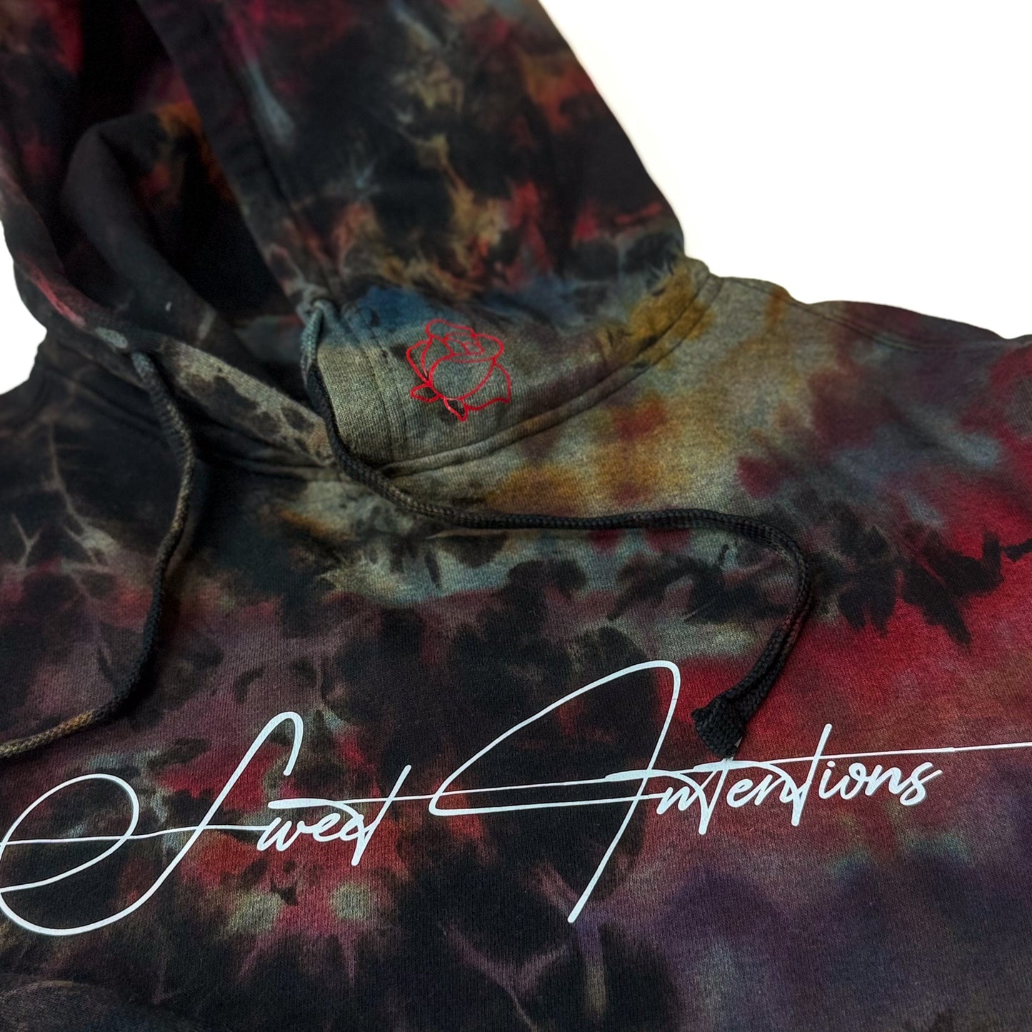 Black multi color tie dye hoodie (One of a Kind)