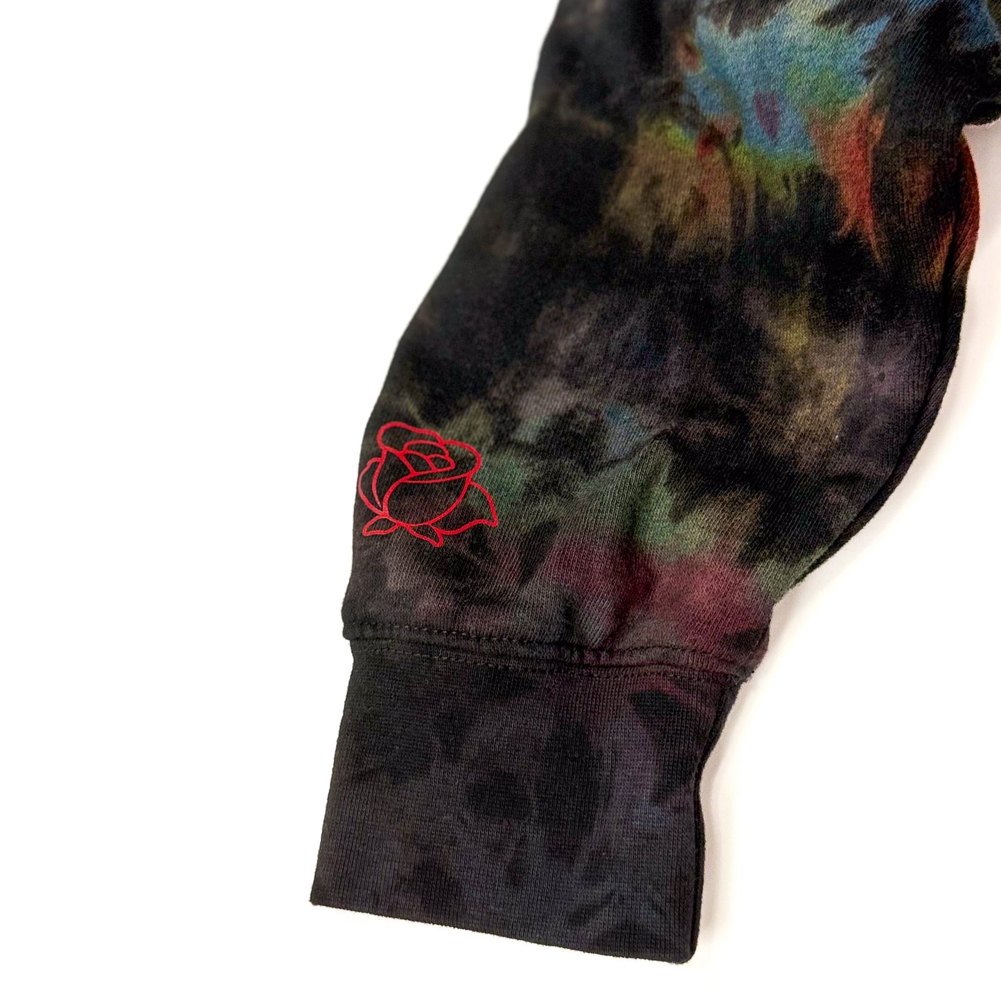 Black multi color tie dye hoodie (One of a Kind)