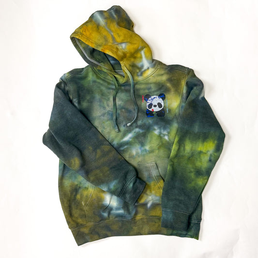 Dark Green multi color tie dye hoodie (One of a Kind)