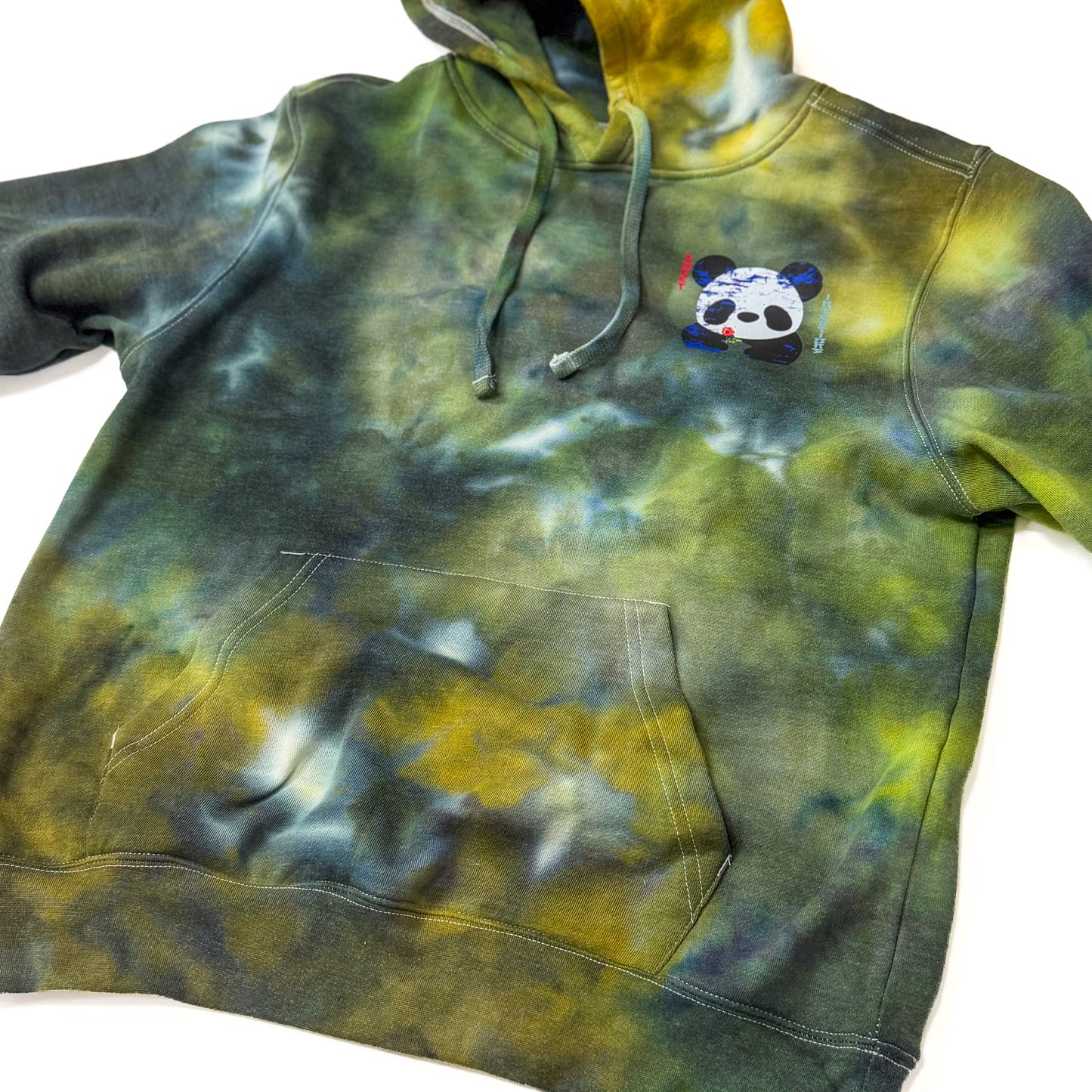Dark Green multi color tie dye hoodie (One of a Kind)