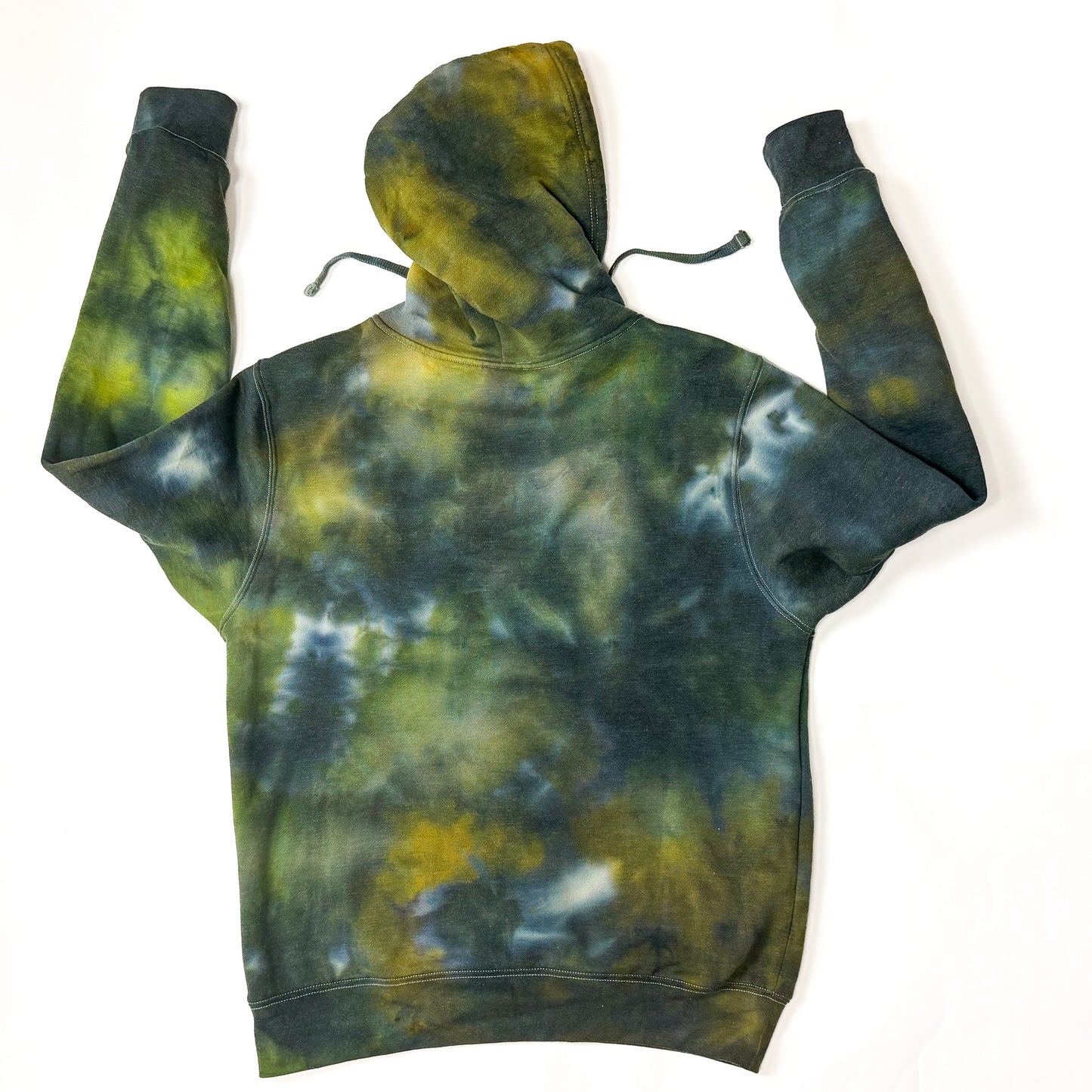 Dark Green multi color tie dye hoodie (One of a Kind)