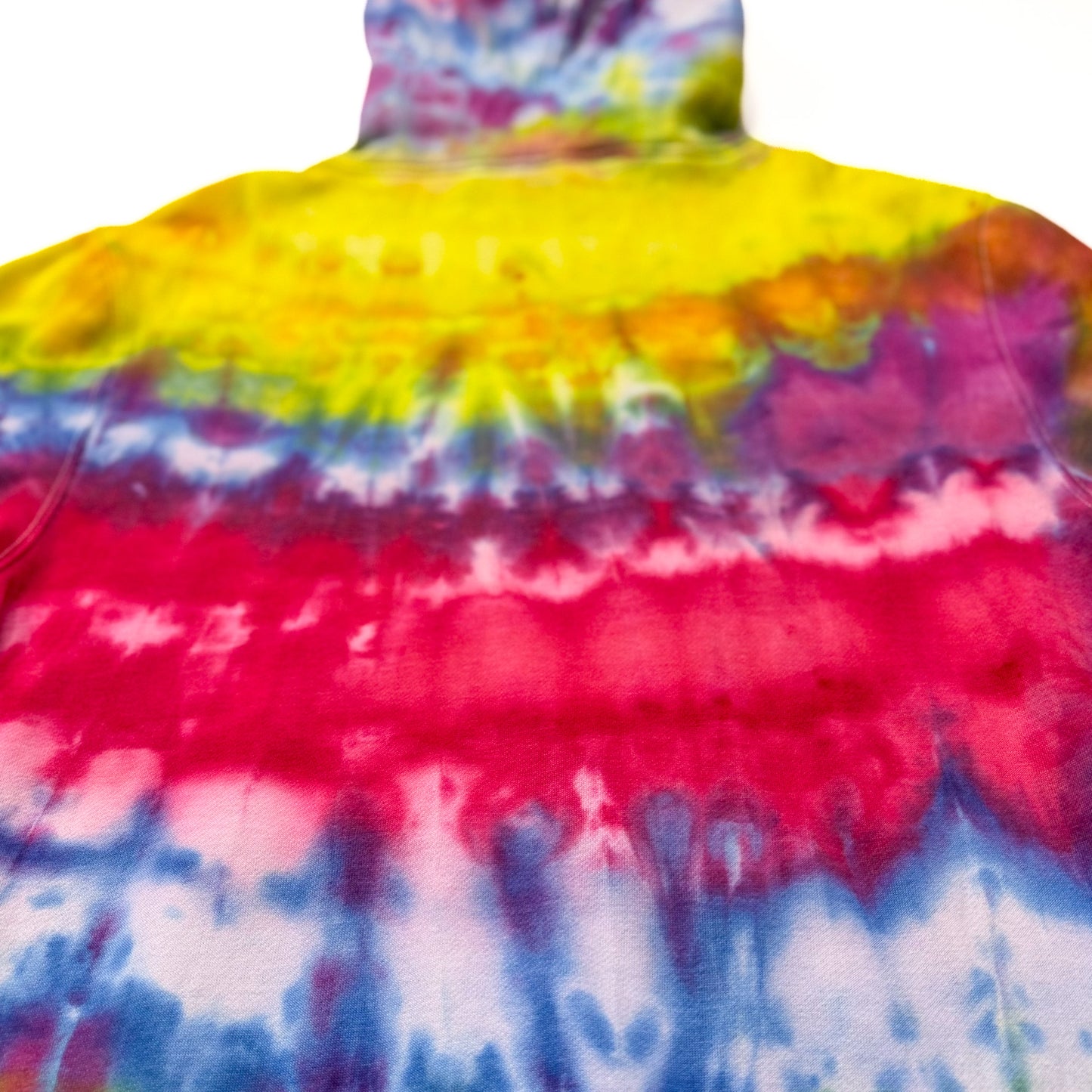 Horizontal  multi color tie dye hoodie w/ funny panda (One of a Kind)