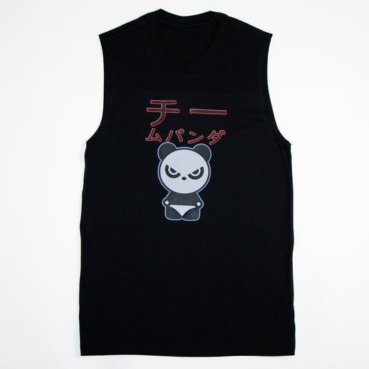 Team Panda in Japanese Black Mens Tank Top