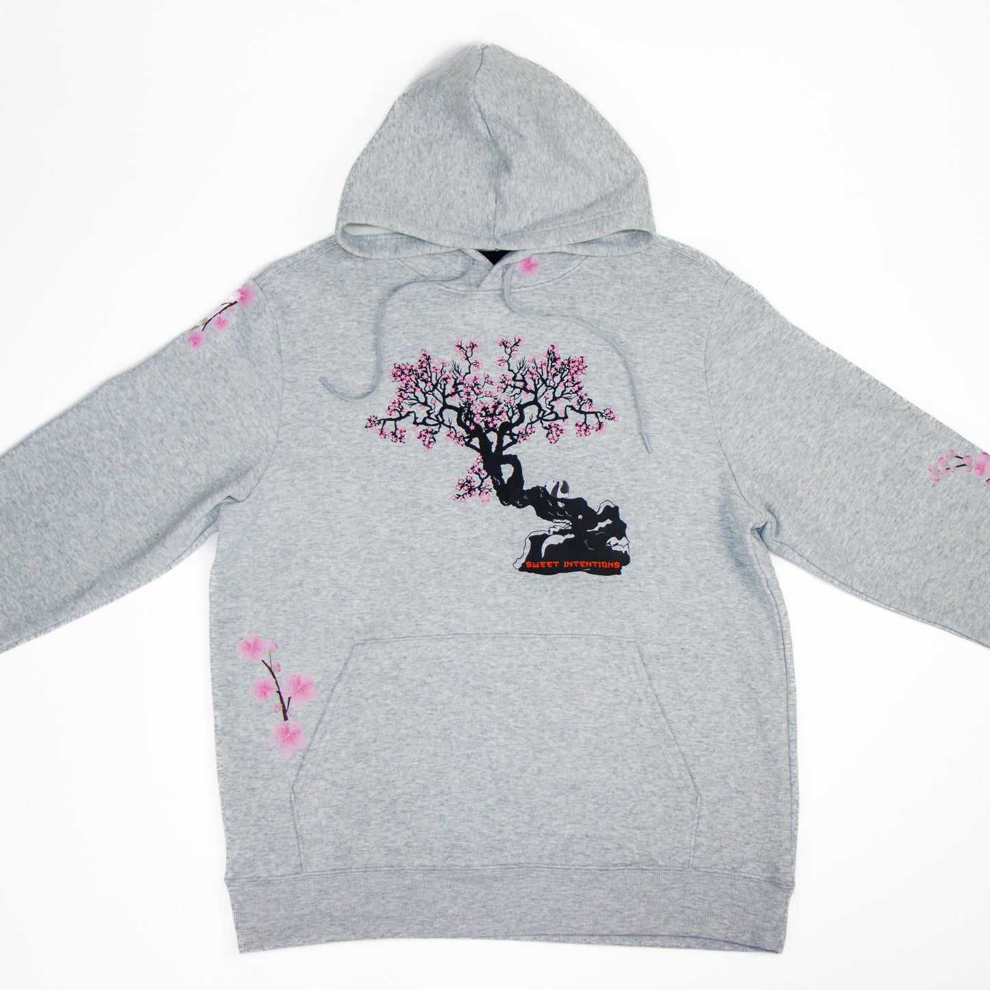 Blane Hoodie cherry blossom tree with accents (heather grey)