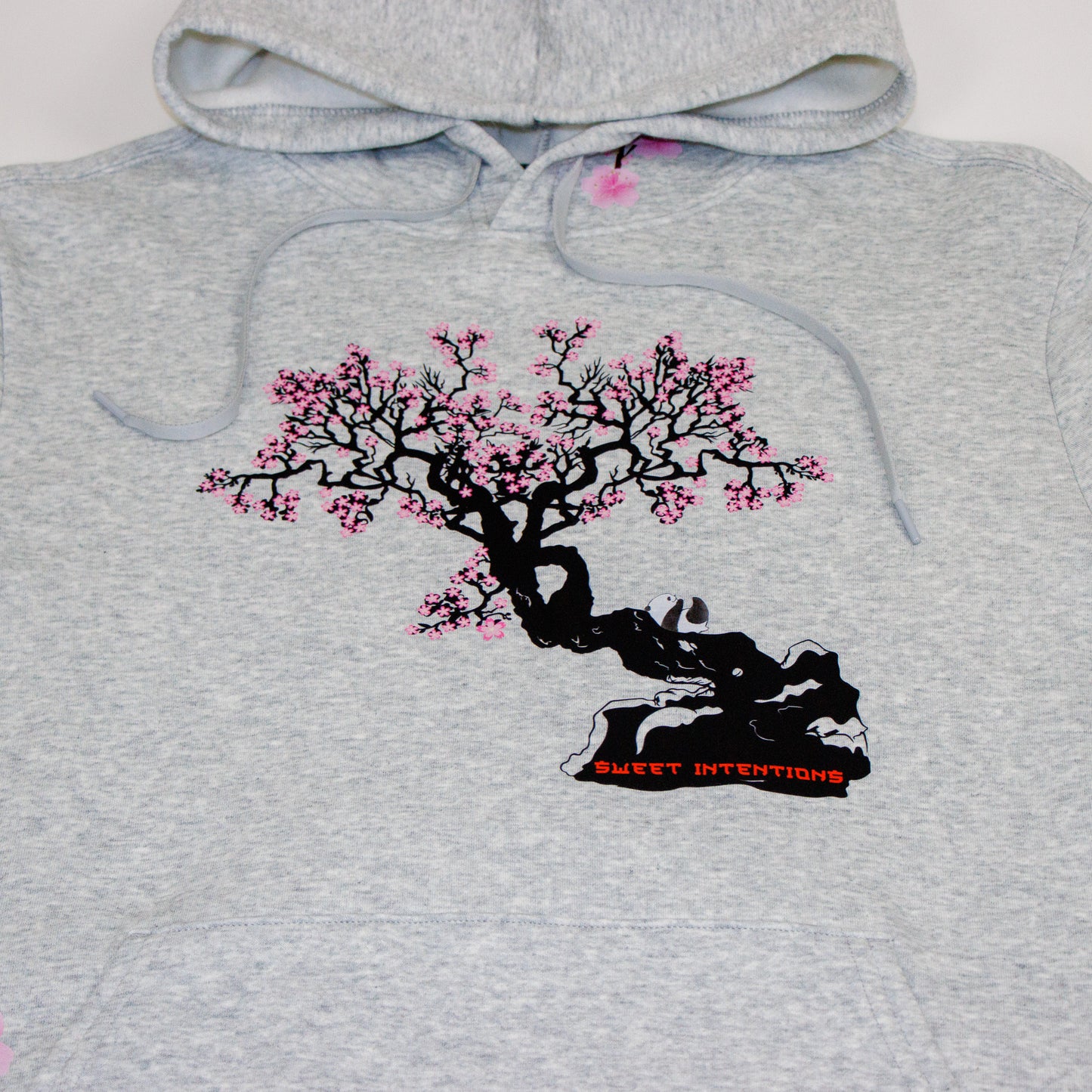 Blane Hoodie cherry blossom tree with accents (heather grey)