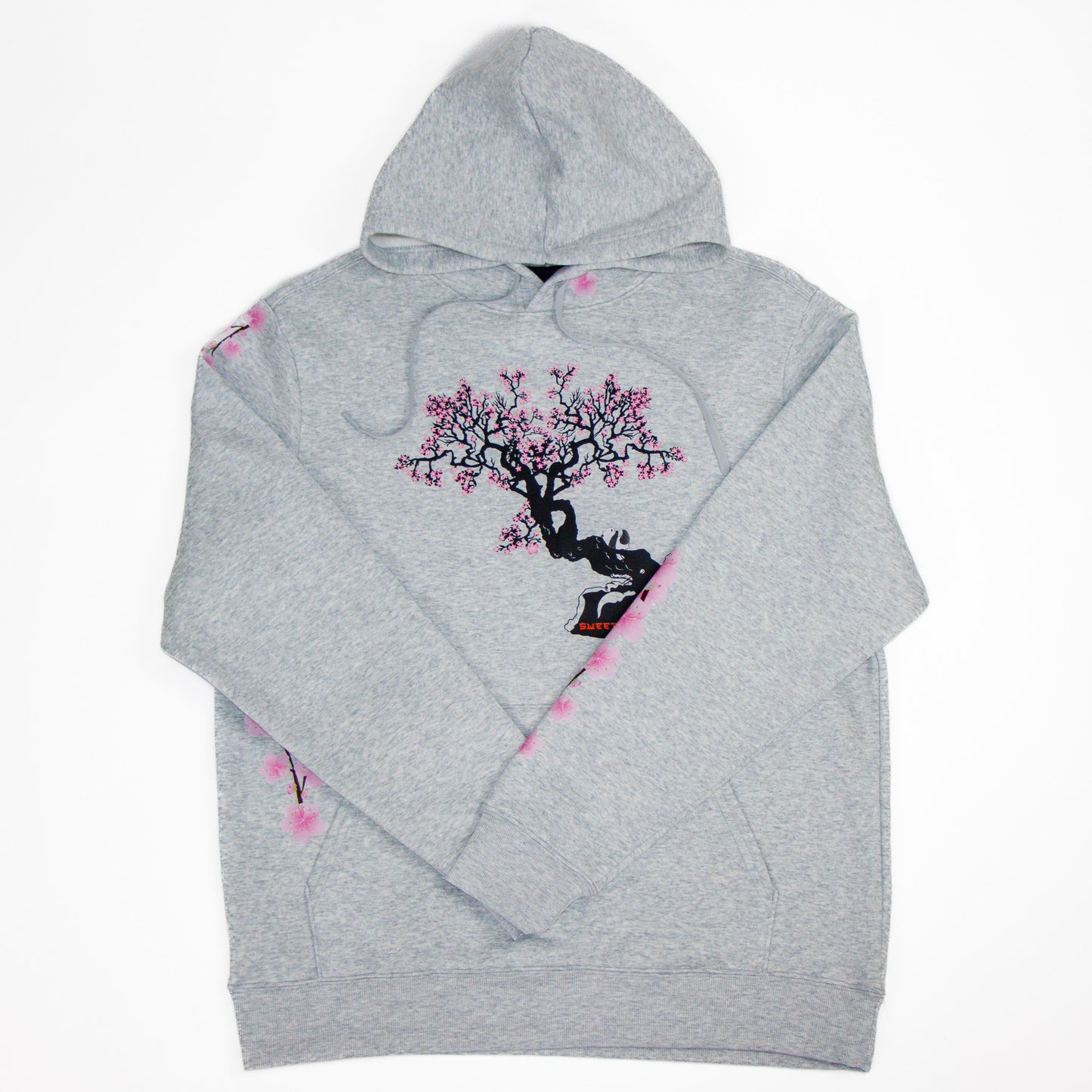 Blane Hoodie cherry blossom tree with accents (heather grey)