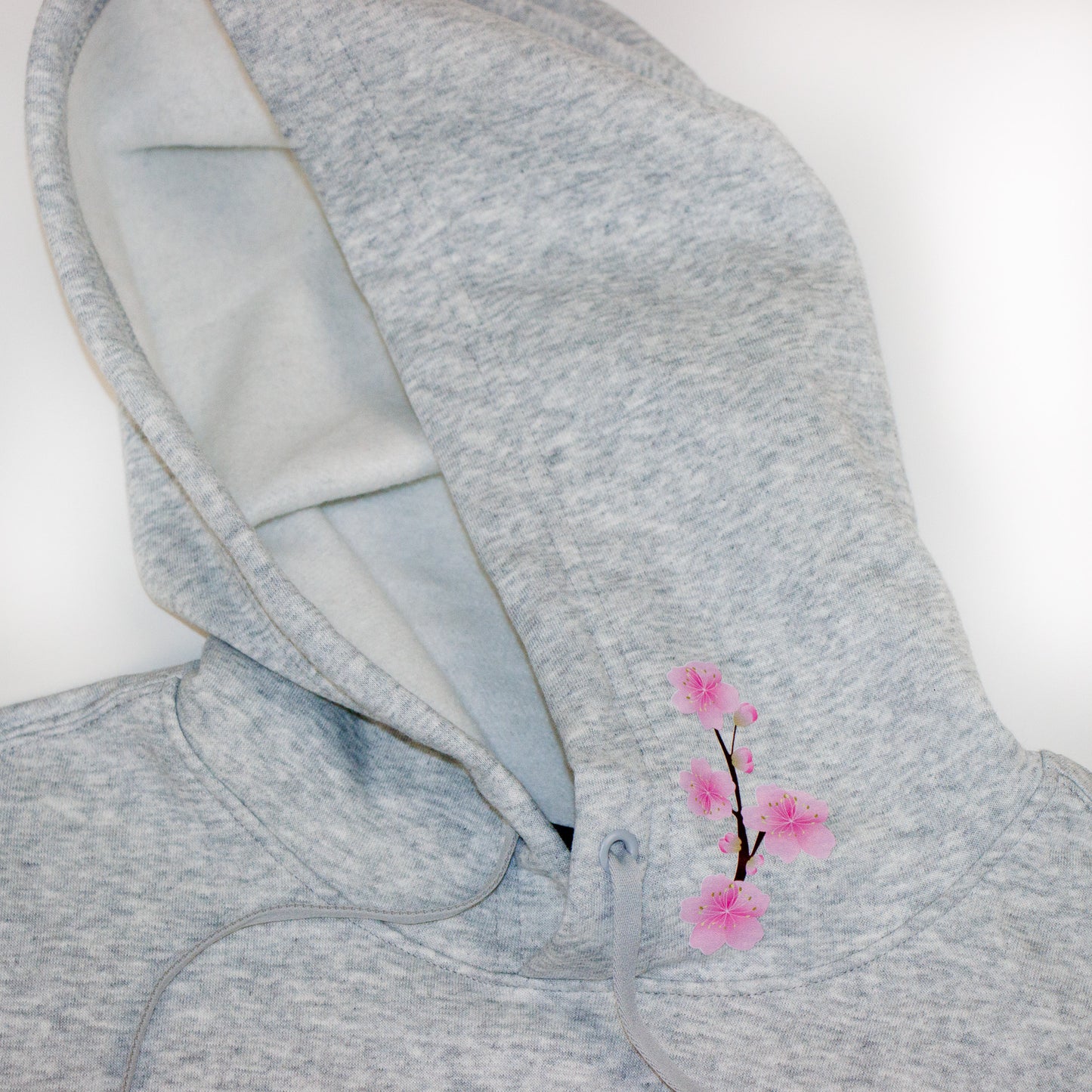 Blane Hoodie cherry blossom tree with accents (heather grey)