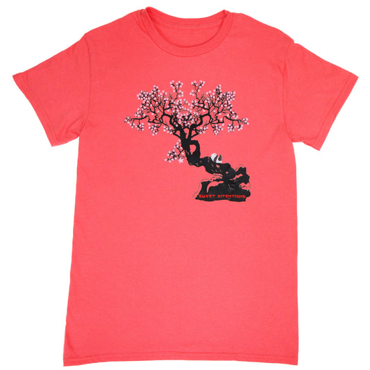 Stayten t-shirt with cherry blossom art (Peach rose color)