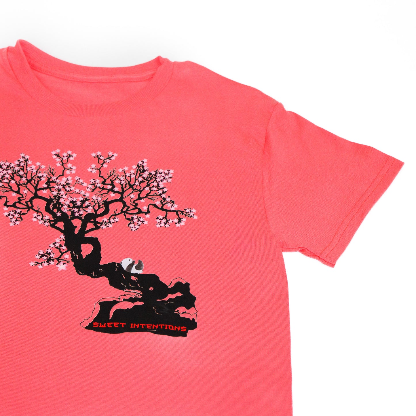 Stayten t-shirt with cherry blossom art (Peach rose color)