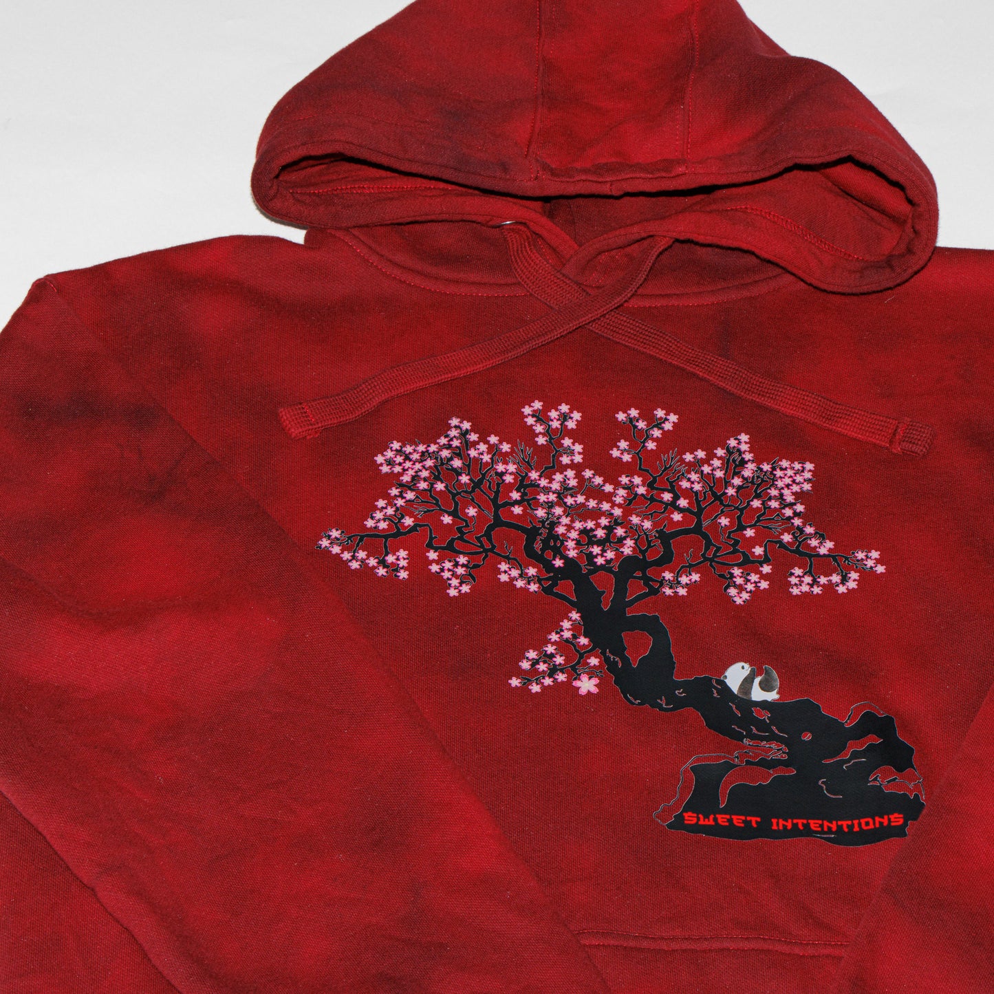 Special Edition Cherry blossom on red tie dye Hoodie