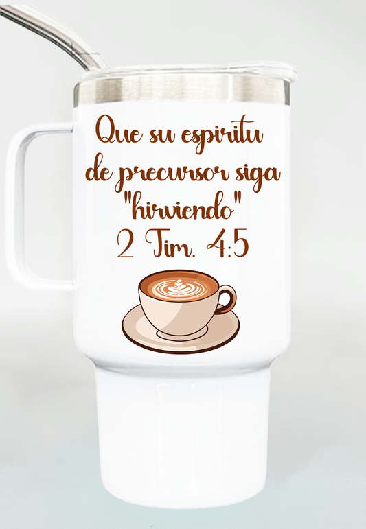 Que tu espíritu...siga hirviendo Mini Tumbler w/ handle