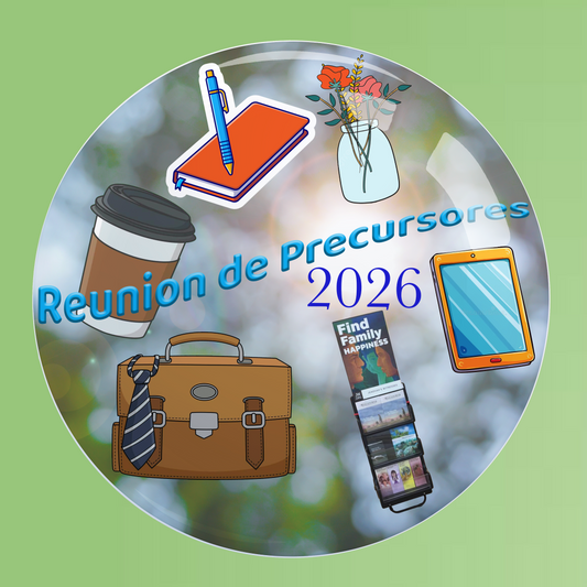 Circular badge with icons and text on a green background