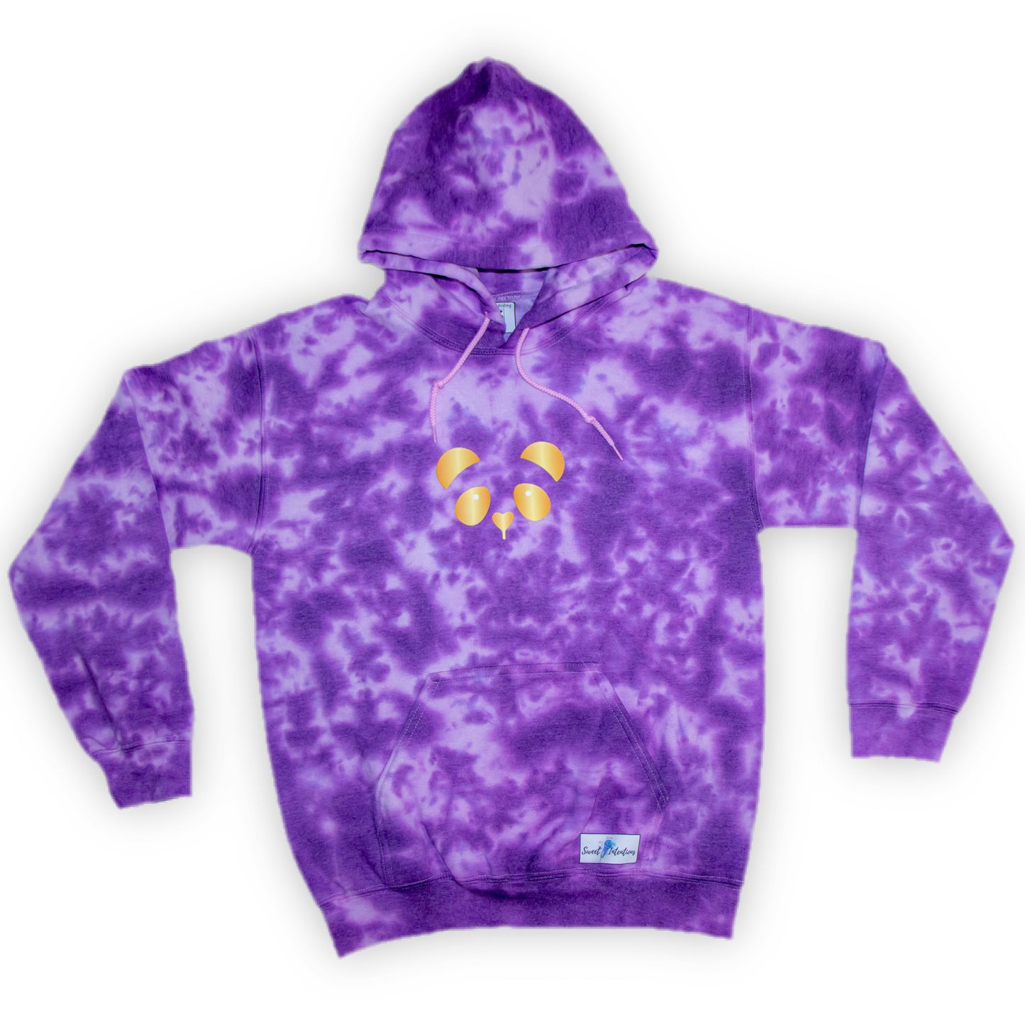 Gold Panda Tie Dye Hoodie (Purple/Light Pink)