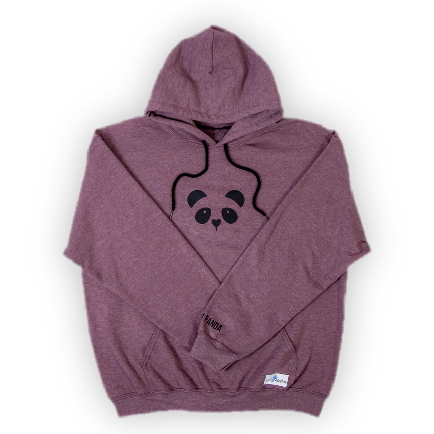 Panda Hoodie w/ Print on Sleeve (Light Maroon Heather)