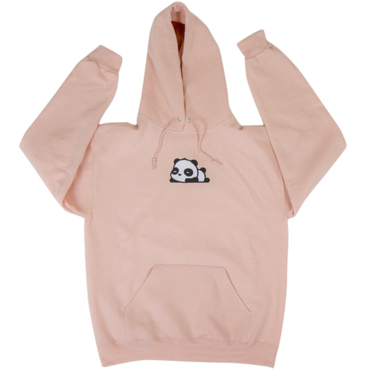 3D Puff Tired Panda Logo Hoodie (Light Rose Gold)