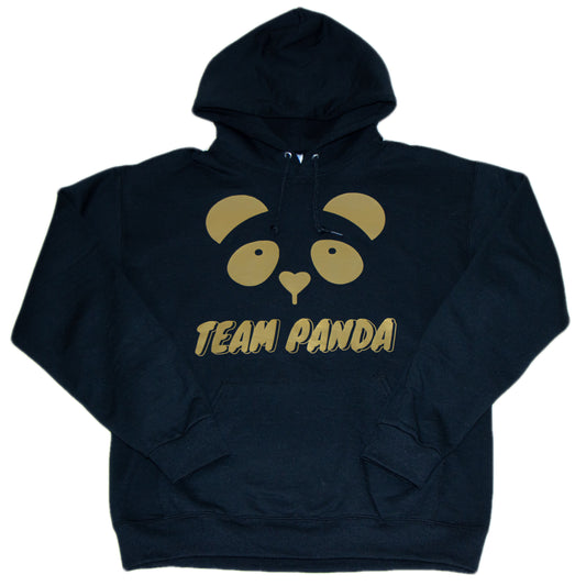 Gold Print Panda Hoodie (Black)