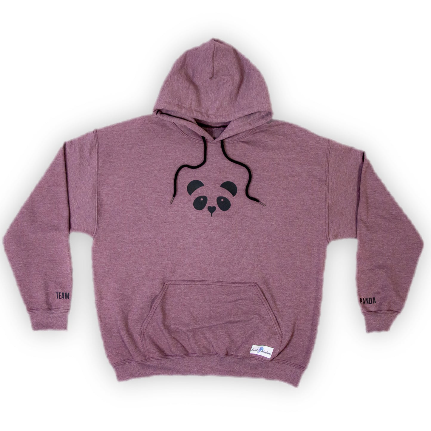 Panda Hoodie w/ Print on Sleeve (Light Maroon Heather)