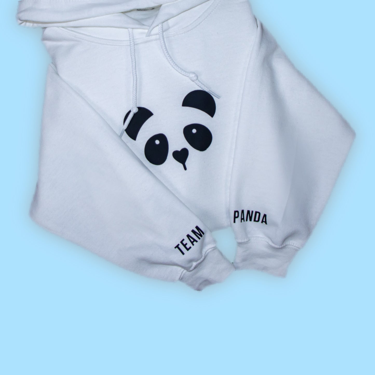 Panda Hoodie w/ Print on Sleeve (White)