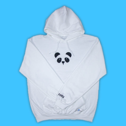 Panda Hoodie w/ Print on Sleeve (White)