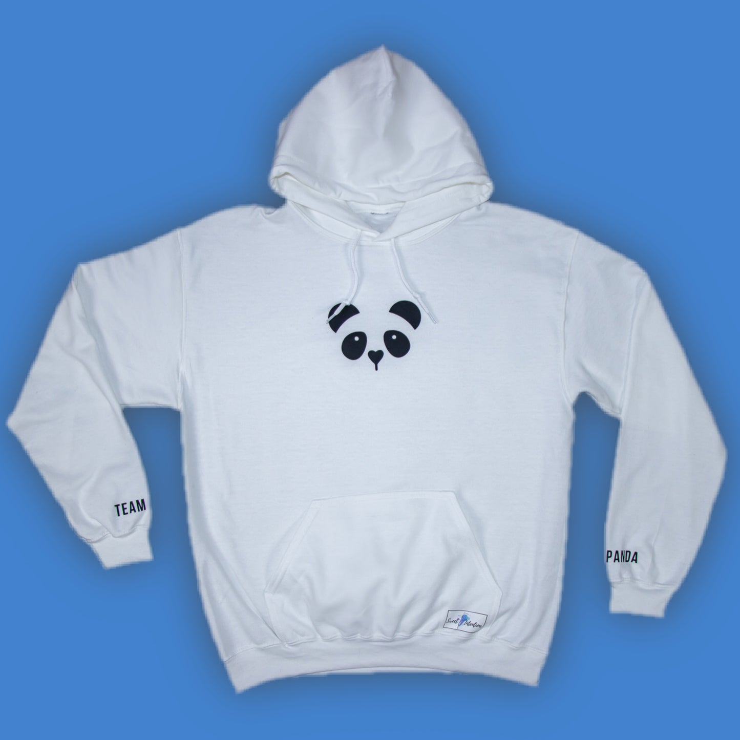 Panda Hoodie w/ Print on Sleeve (White)