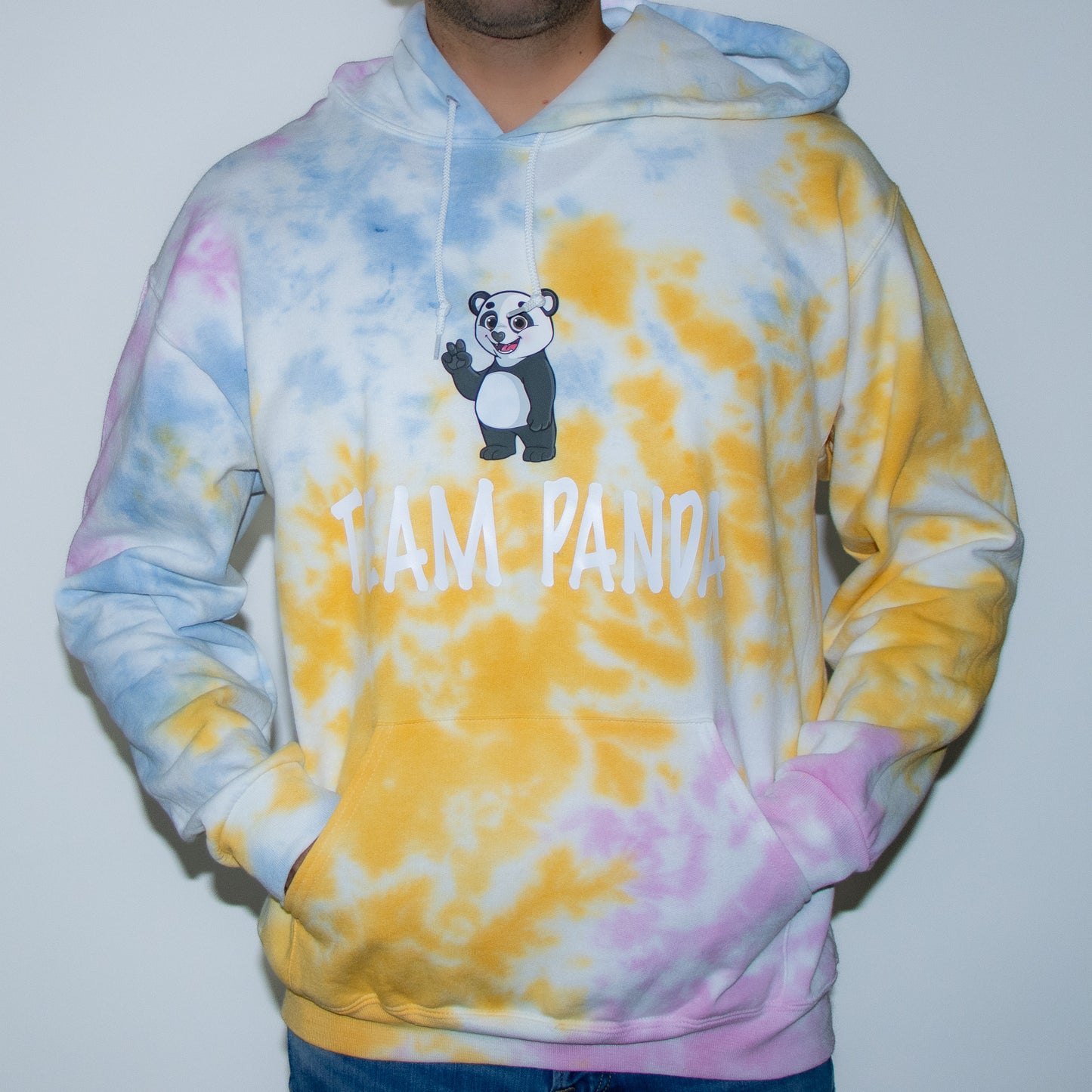 Team Panda Logo Hoodie (Blue, Pink, Yellow)