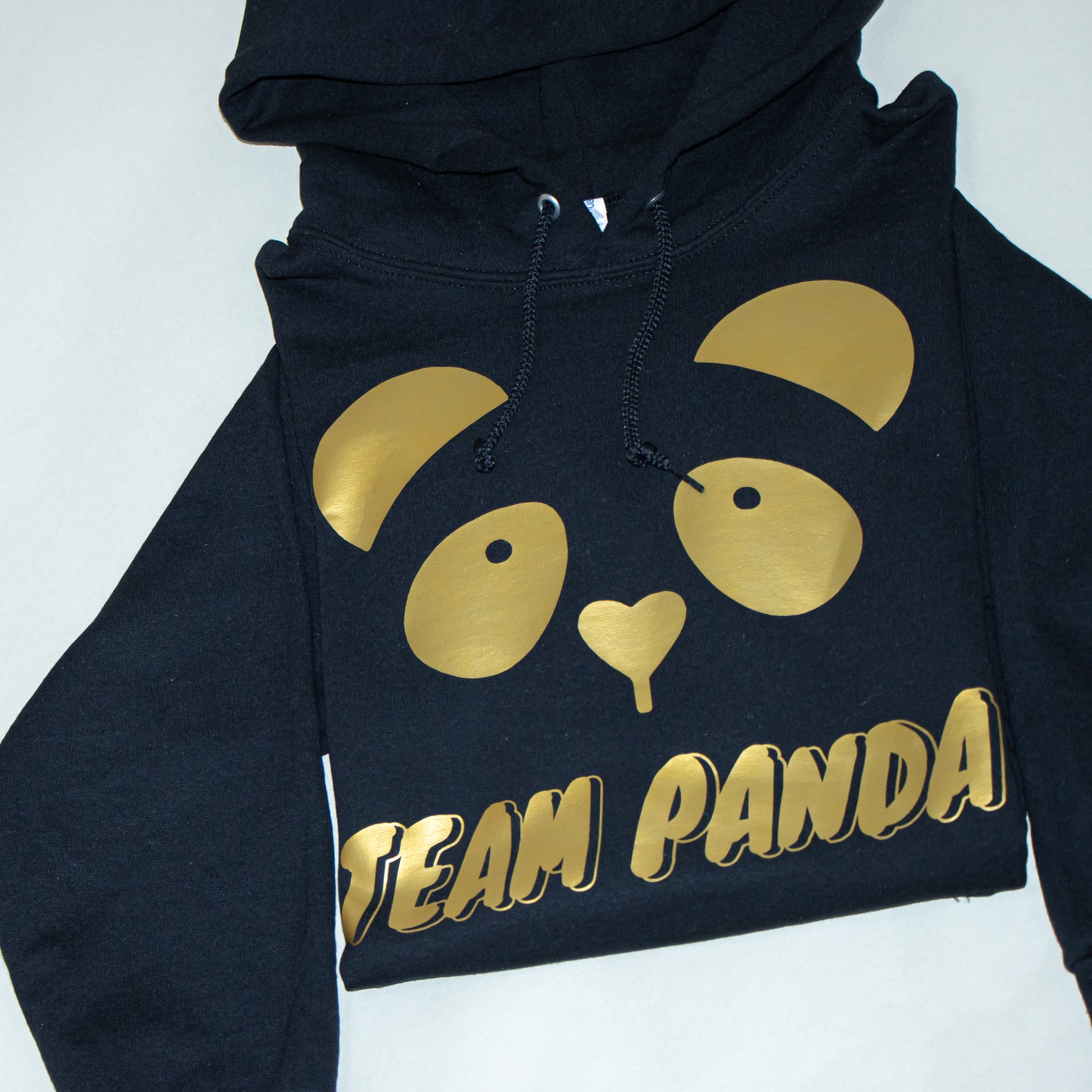 Gold Print Panda Hoodie (Black)