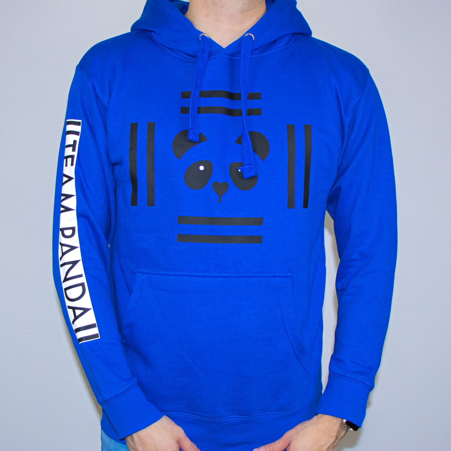 Pullover Team Panda Graphic Hoodie (Royal Blue)