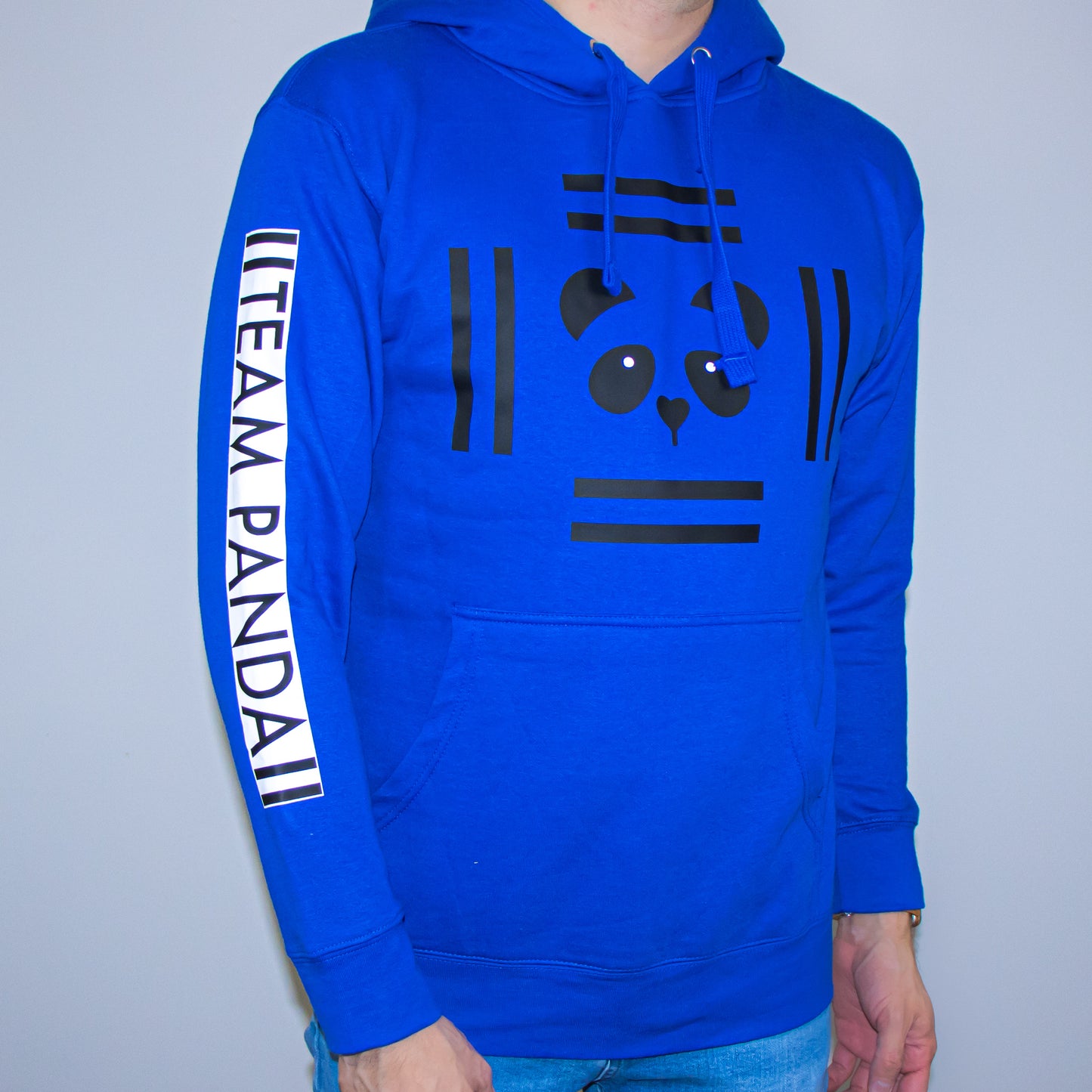 Pullover Team Panda Graphic Hoodie (Royal Blue)