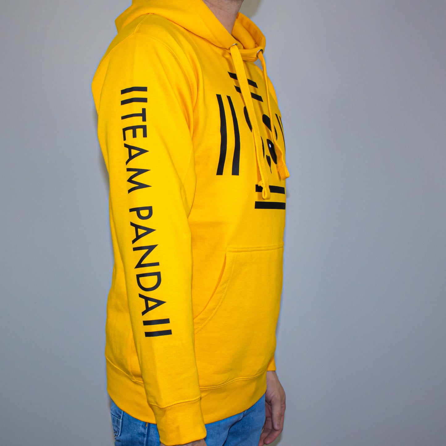 Pullover Team Panda Graphic Hoodie (Sun Yellow)