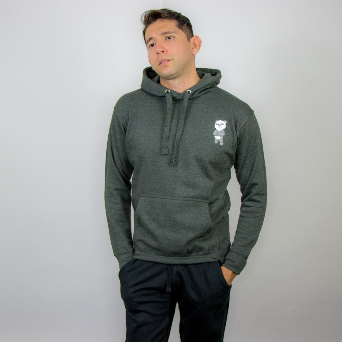 New Team Panda Hoodie (Dark Heather Grey)