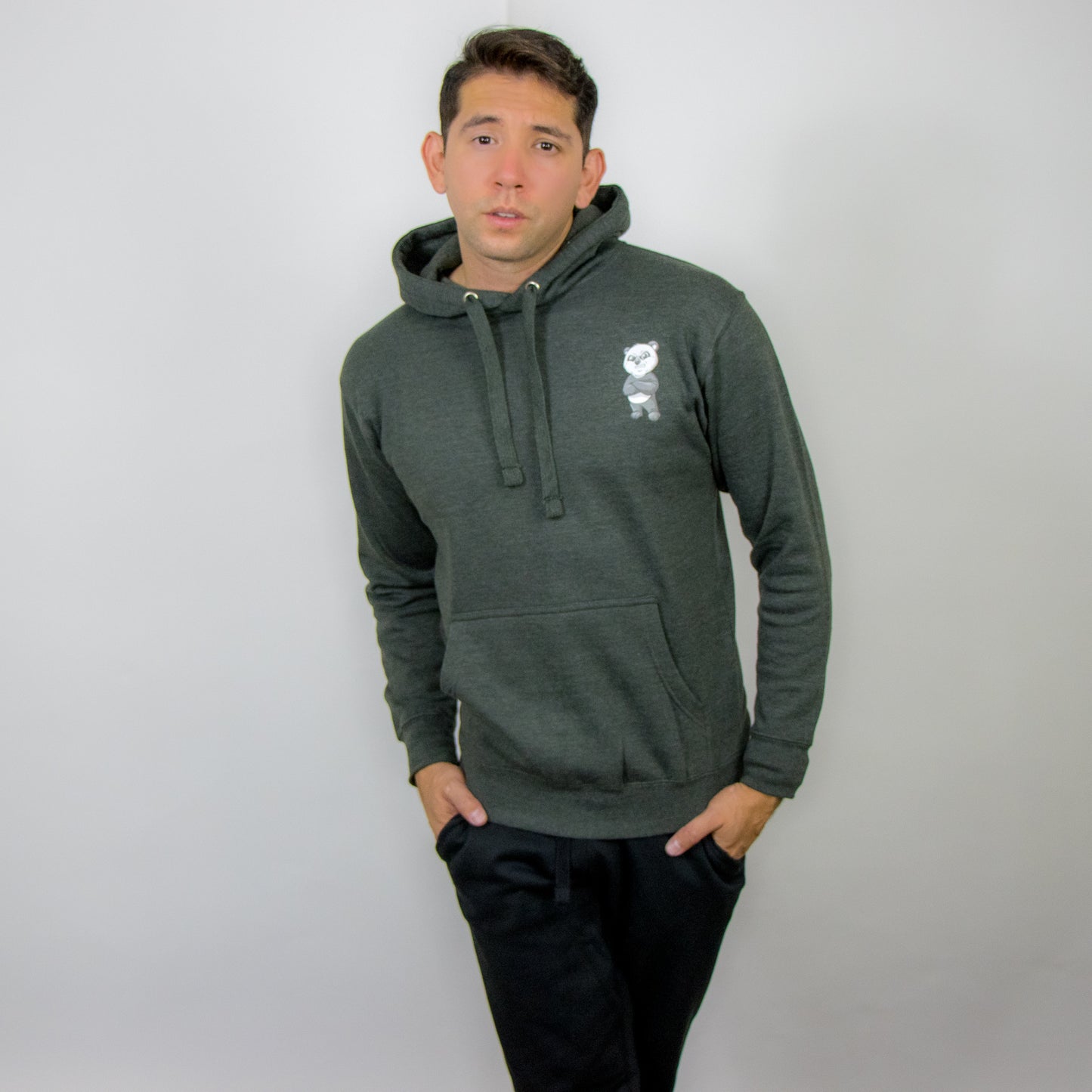 New Team Panda Hoodie (Dark Heather Grey)