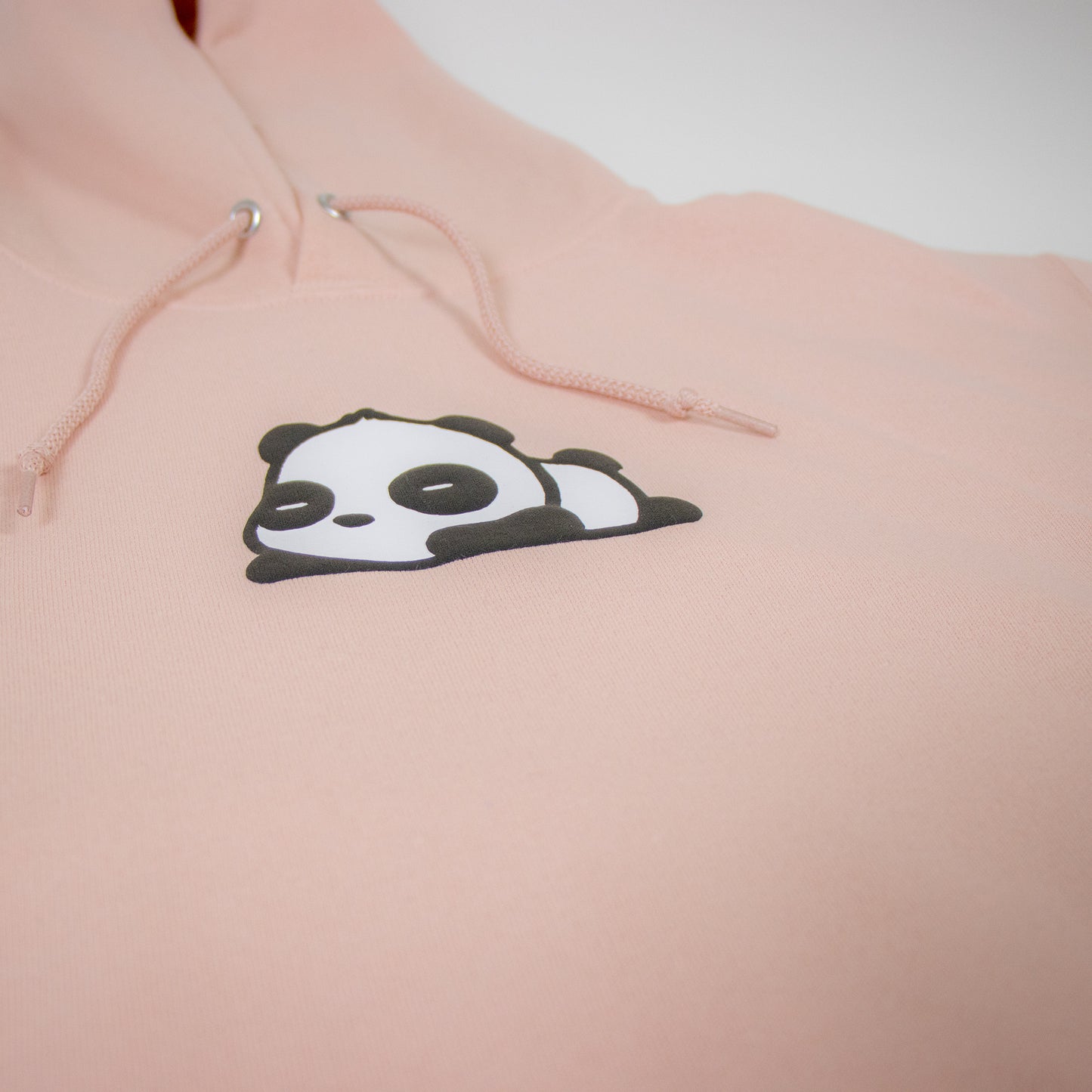 3D Puff Tired Panda Logo Hoodie (Light Rose Gold)