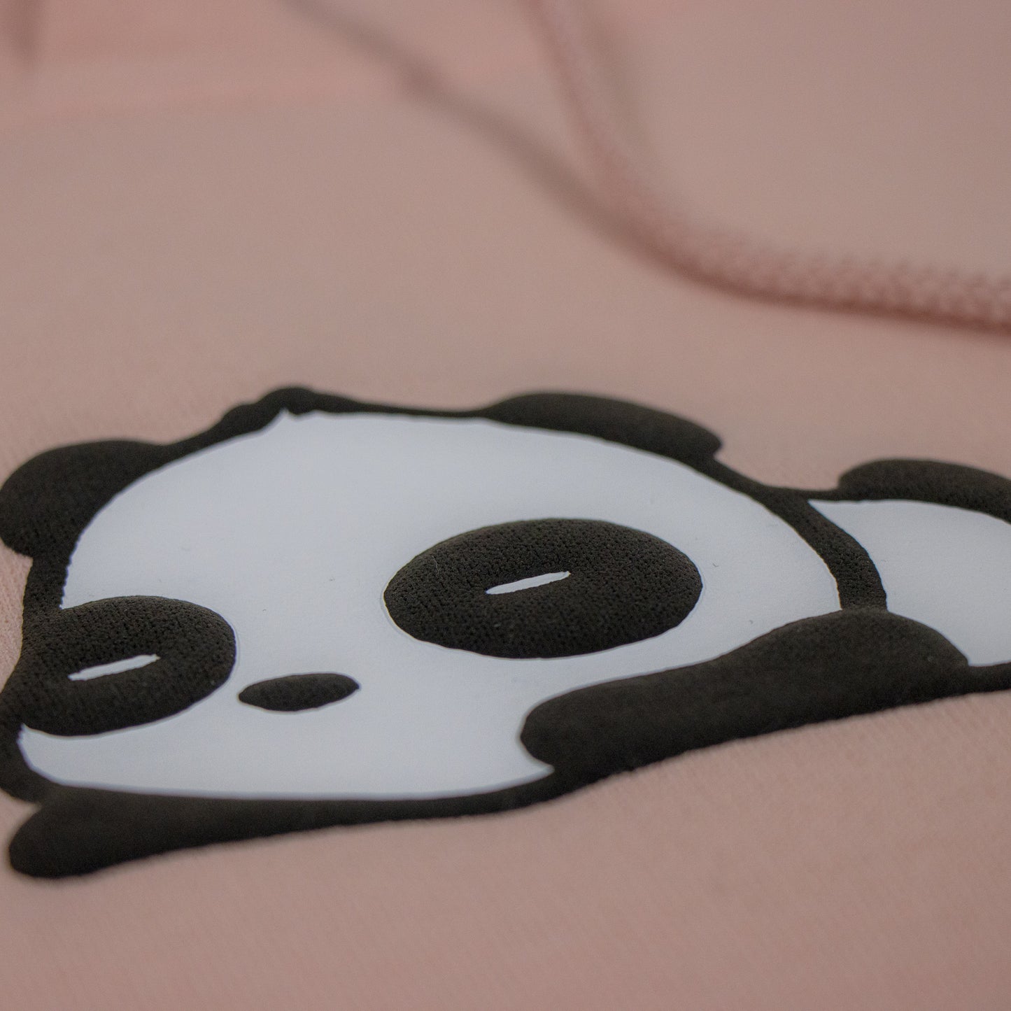 3D Puff Tired Panda Logo Hoodie (Light Rose Gold)