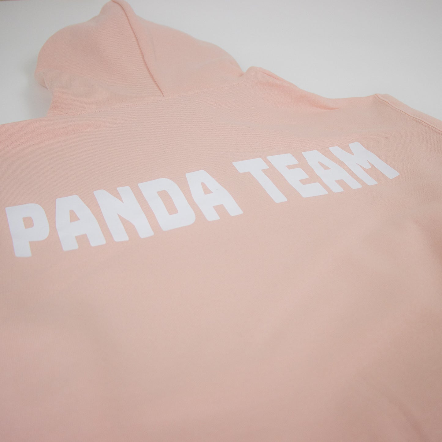 3D Puff Tired Panda Logo Hoodie (Light Rose Gold)